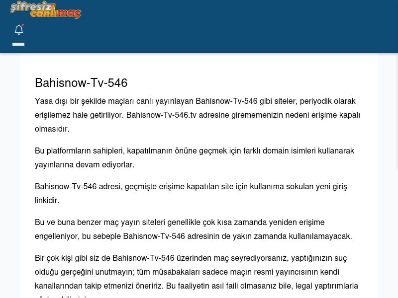 Bahisnow-Tv-546 Canlı Maç İzle - Şifresiz canlı maç izle - Ekran Görüntüsü