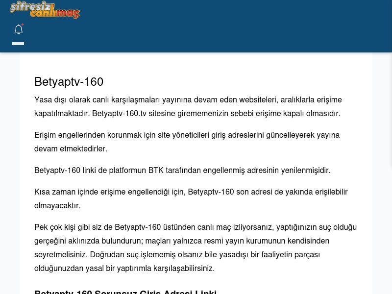 Betyaptv-160 Güncel Giriş - Şifresiz canlı maç izle - Ekran Görüntüsü