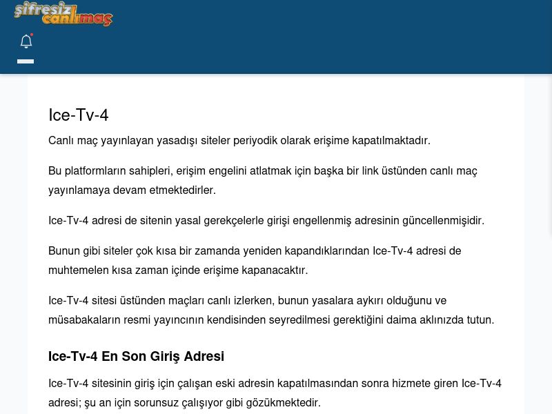 Ice-Tv-4 Güncel Giriş - Şifresiz canlı maç izle - Ekran Görüntüsü