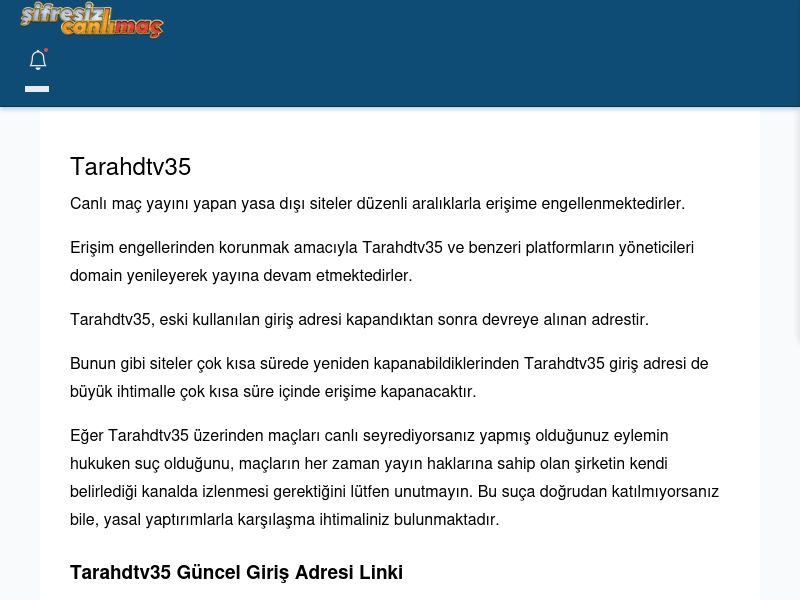 Tarahdtv35 Maç İzle - Şifresiz canlı maç izle - Ekran Görüntüsü