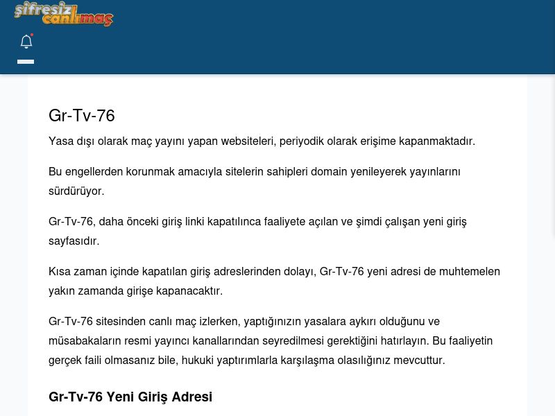 Gr-Tv-76 Canlı Maç İzle - Şifresiz canlı maç izle - Ekran Görüntüsü