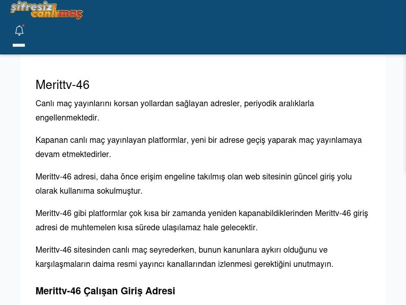 Merittv-46 Maç İzle - Şifresiz canlı maç izle - Ekran Görüntüsü