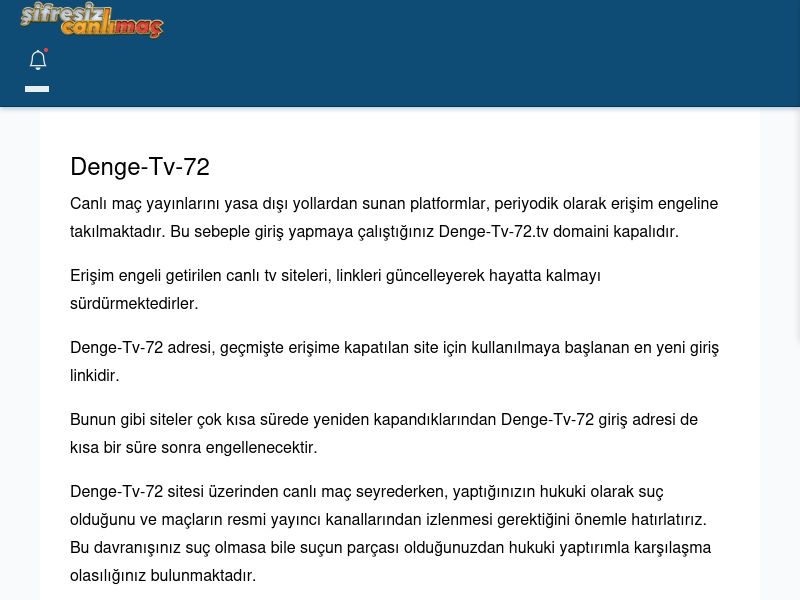 Denge-Tv-72 Canlı Maç - Şifresiz canlı maç izle - Ekran Görüntüsü