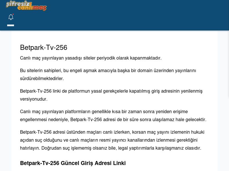 Betpark-Tv-256 Giriş Linki - Şifresiz canlı maç izle - Ekran Görüntüsü