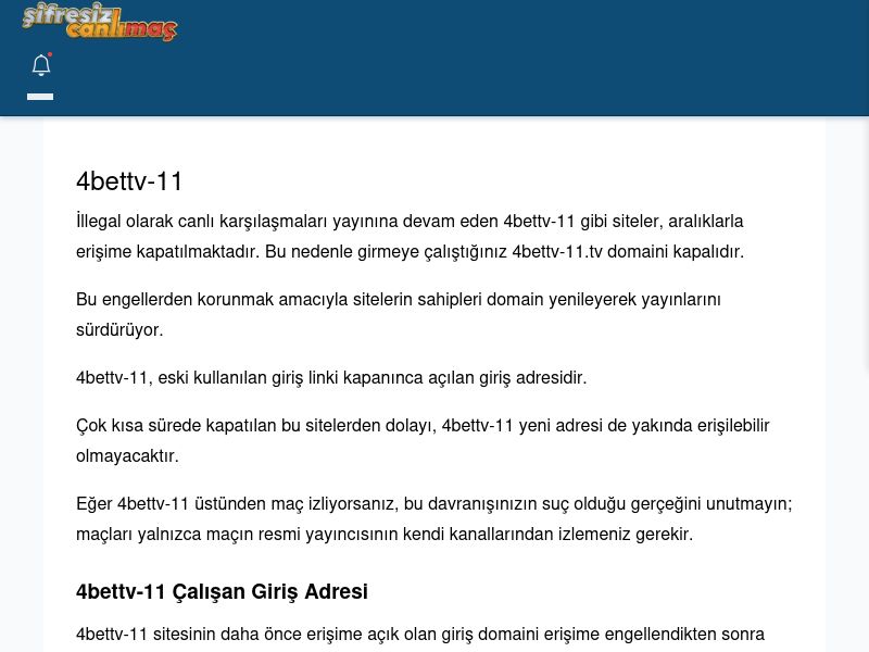 4bettv-11 Güncel Giriş - Şifresiz canlı maç izle - Ekran Görüntüsü