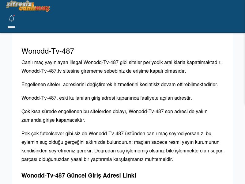 Wonodd-Tv-487 Canlı Maç İzle - Şifresiz canlı maç izle - Ekran Görüntüsü