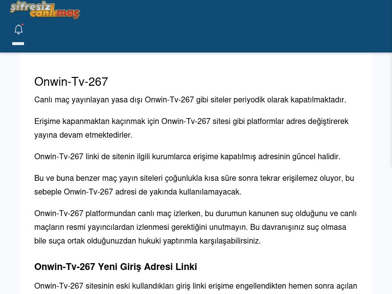 Onwin-Tv-267 Güncel Giriş - Şifresiz canlı maç izle - Ekran Görüntüsü