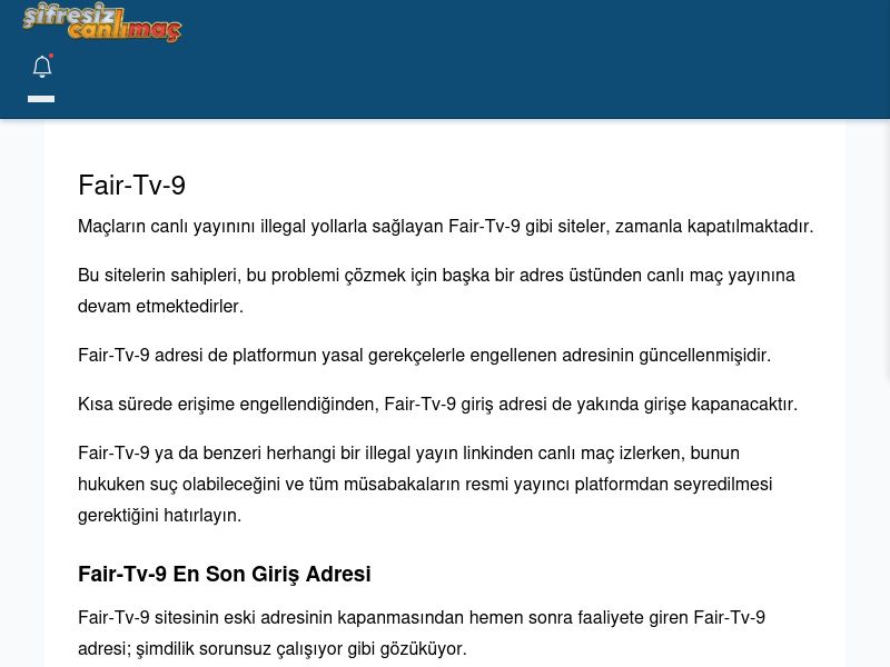 Fair-Tv-9 Maç İzle - Şifresiz canlı maç izle - Ekran Görüntüsü