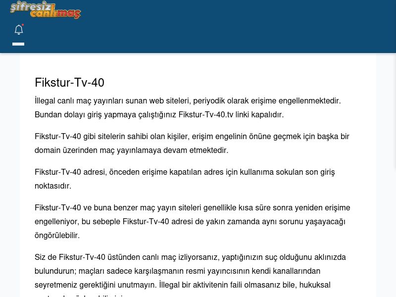 Fikstur-Tv-40 Canlı Maç İzle - Şifresiz canlı maç izle - Ekran Görüntüsü