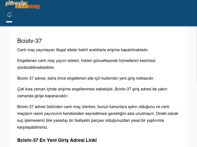 Bciotv-37 Maç İzle - Şifresiz canlı maç izle - Ekran Görüntüsü