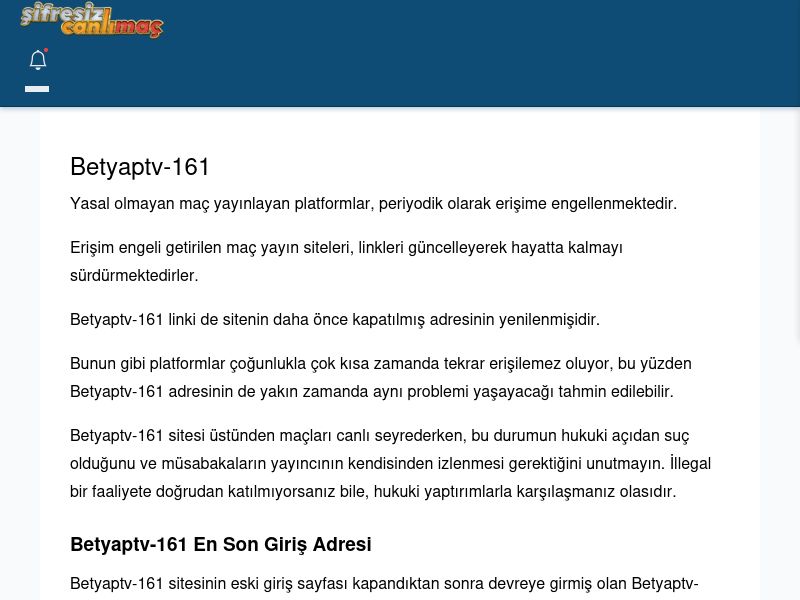 Betyaptv-161 Güncel Giriş - Şifresiz canlı maç izle - Ekran Görüntüsü
