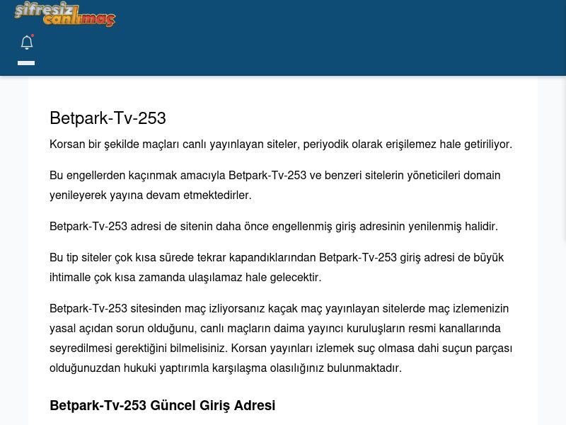 Betpark-Tv-253 Maç İzle - Şifresiz canlı maç izle - Ekran Görüntüsü