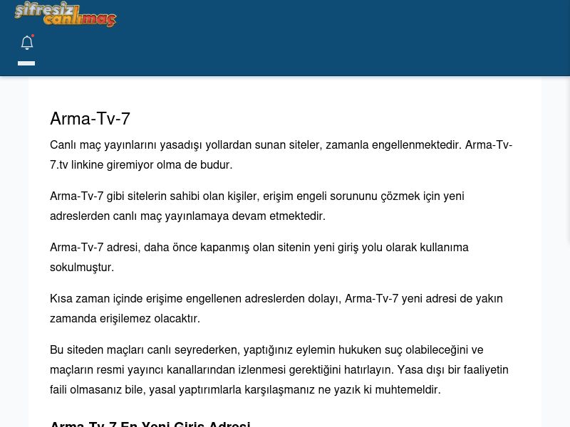 Arma-Tv-7 Güncel Giriş - Şifresiz canlı maç izle - Ekran Görüntüsü