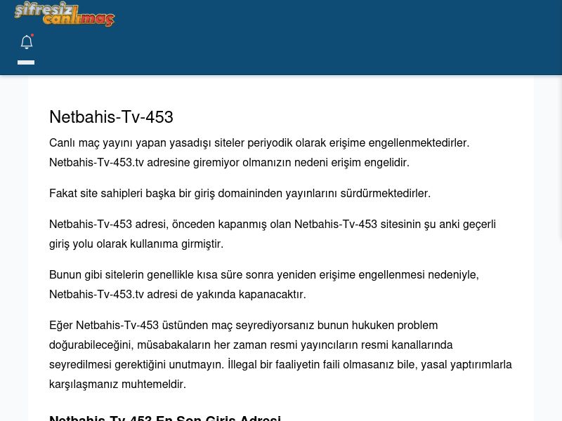 Netbahis-Tv-453 Güncel Giriş - Şifresiz canlı maç izle - Ekran Görüntüsü