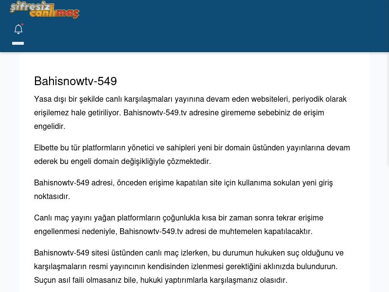 Bahisnowtv-549 Giriş Linki - Şifresiz canlı maç izle - Ekran Görüntüsü
