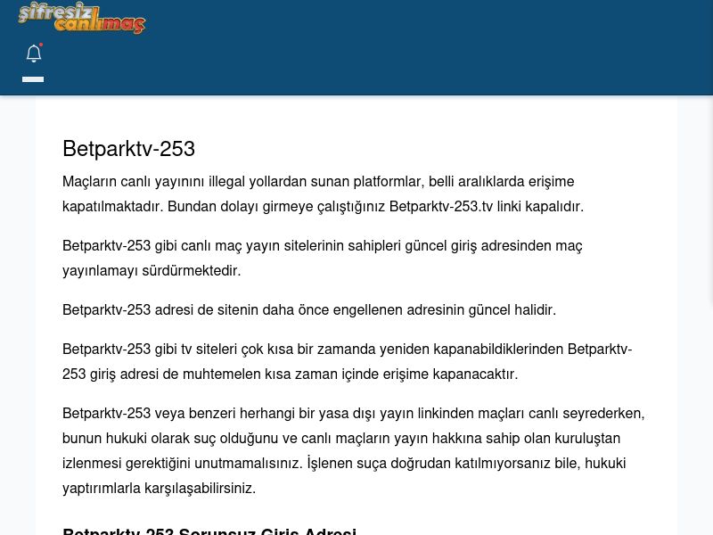 Betparktv-253 Canlı Maç - Şifresiz canlı maç izle - Ekran Görüntüsü