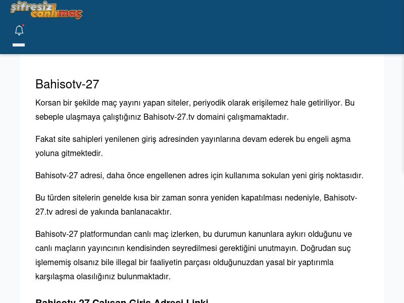 Bahisotv-27 Güncel Giriş - Şifresiz canlı maç izle - Ekran Görüntüsü