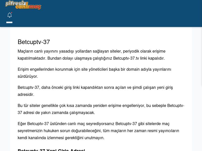 Betcuptv-37 Güncel Giriş - Şifresiz canlı maç izle - Ekran Görüntüsü