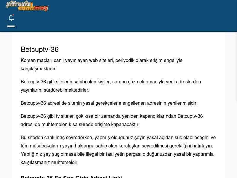 Betcuptv-36 Giriş Linki - Şifresiz canlı maç izle - Ekran Görüntüsü