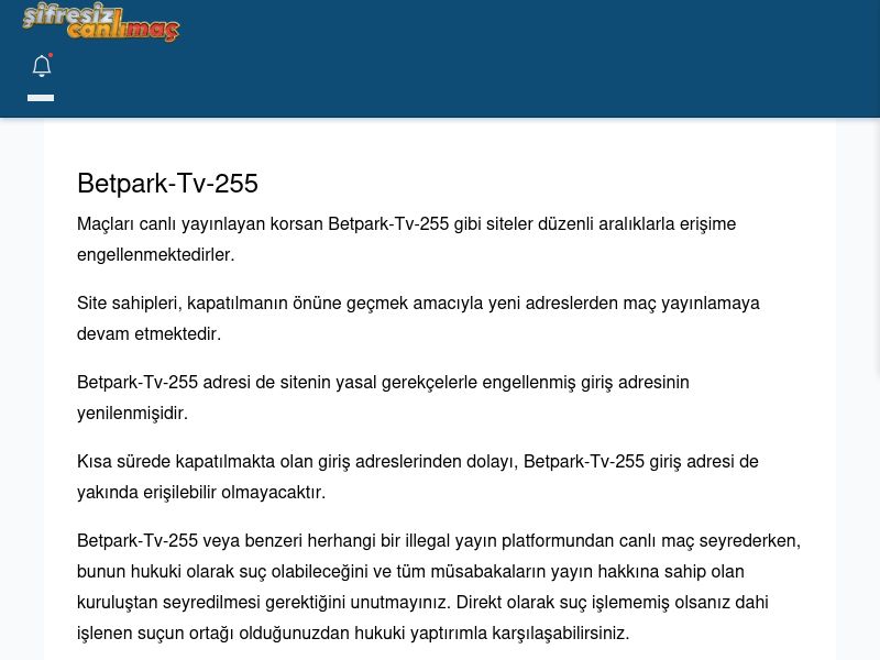 Betpark-Tv-255 Güncel Giriş - Şifresiz canlı maç izle - Ekran Görüntüsü