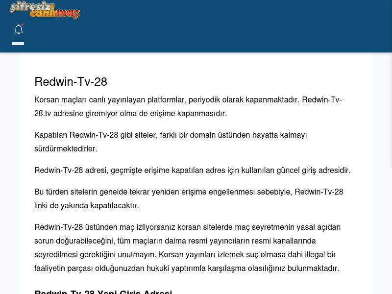 Redwin-Tv-28 Canlı Maç - Şifresiz canlı maç izle - Ekran Görüntüsü