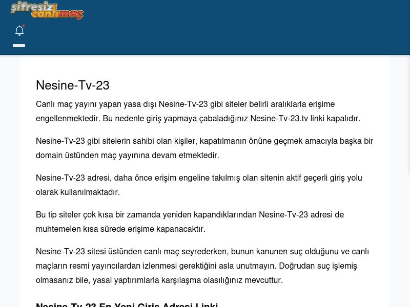 Nesine-Tv-23 Maç İzle - Şifresiz canlı maç izle - Ekran Görüntüsü