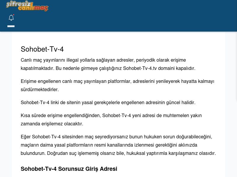 Sohobet-Tv-4 Canlı Maç - Şifresiz canlı maç izle - Ekran Görüntüsü