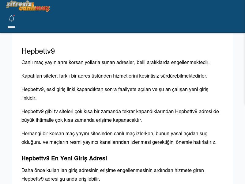 Hepbettv9 Canlı Maç - Şifresiz canlı maç izle - Ekran Görüntüsü