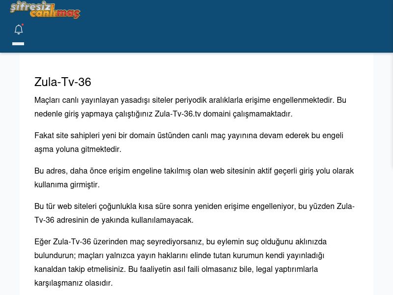 Zula-Tv-36 Güncel Giriş - Şifresiz canlı maç izle - Ekran Görüntüsü