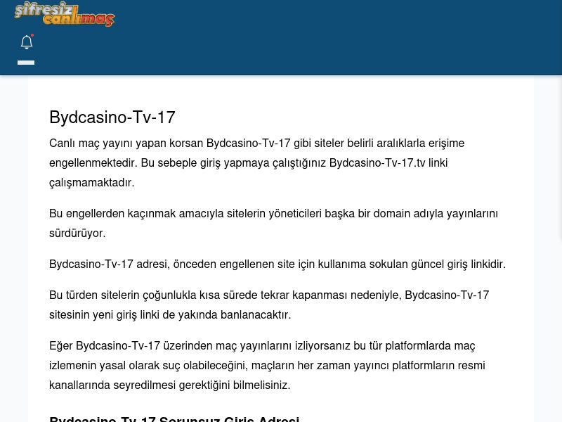 Bydcasino-Tv-17 Güncel Giriş - Şifresiz canlı maç izle - Ekran Görüntüsü