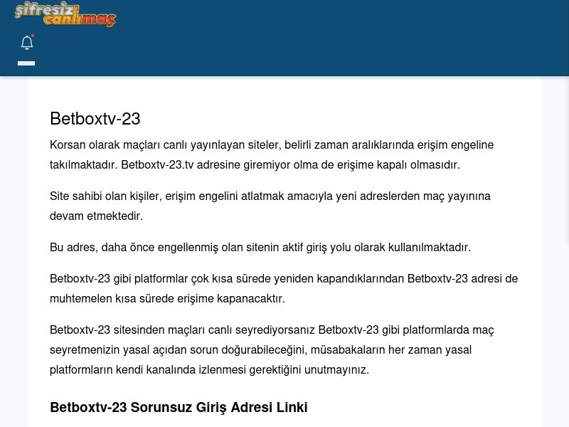 Betboxtv-23 Giriş Linki - Şifresiz canlı maç izle - Ekran Görüntüsü