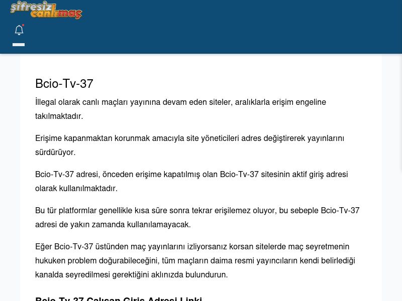 Bcio-Tv-37 Canlı Maç - Şifresiz canlı maç izle - Ekran Görüntüsü