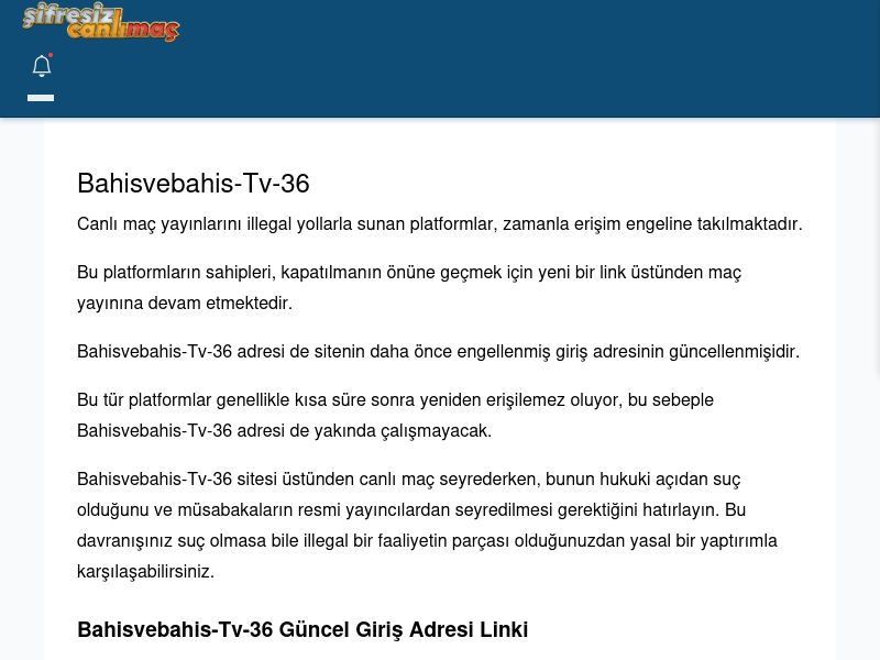 Bahisvebahis-Tv-36 Güncel Giriş - Şifresiz canlı maç izle - Ekran Görüntüsü