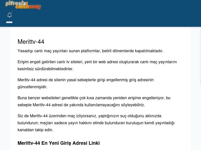 Merittv-44 Canlı Maç - Şifresiz canlı maç izle - Ekran Görüntüsü