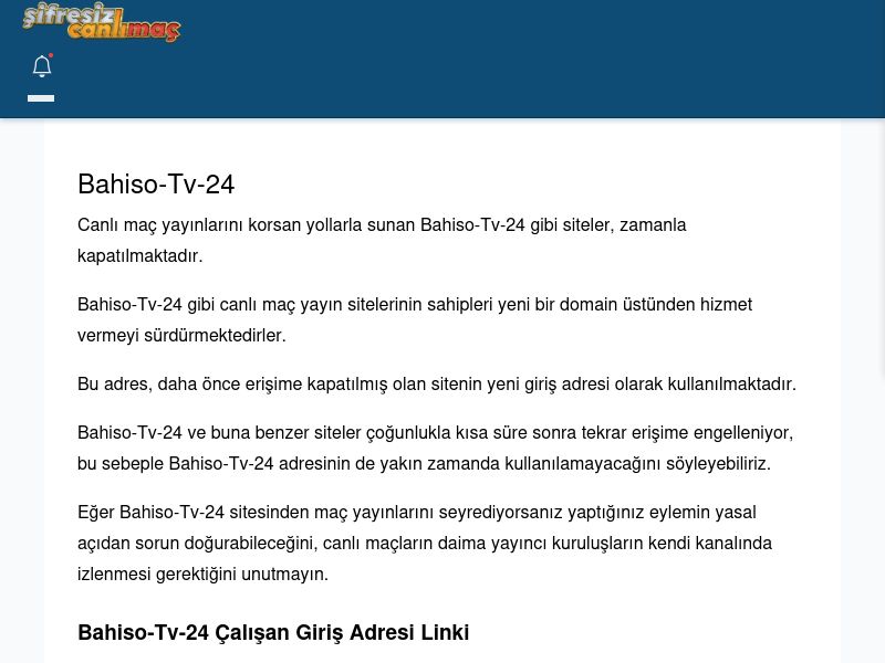 Bahiso-Tv-24 Canlı Maç - Şifresiz canlı maç izle - Ekran Görüntüsü