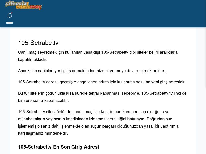 105-Setrabettv Maç İzle - Şifresiz canlı maç izle - Ekran Görüntüsü