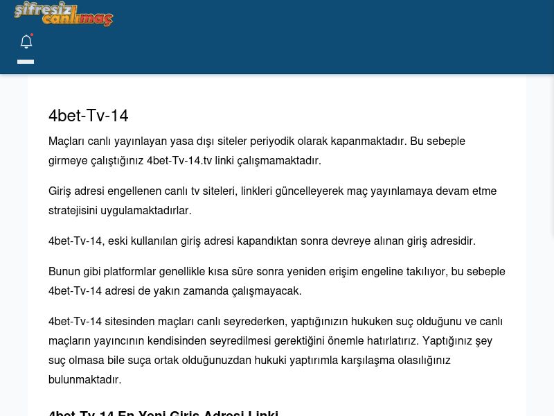 4bet-Tv-14 Güncel Giriş - Şifresiz canlı maç izle - Ekran Görüntüsü