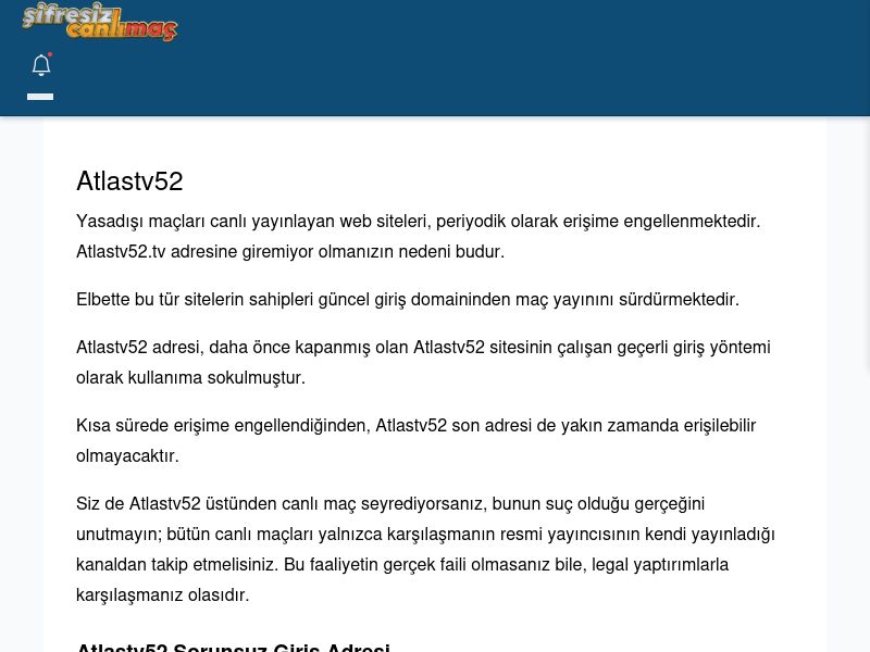 Atlastv52 Canlı Maç - Şifresiz canlı maç izle - Ekran Görüntüsü