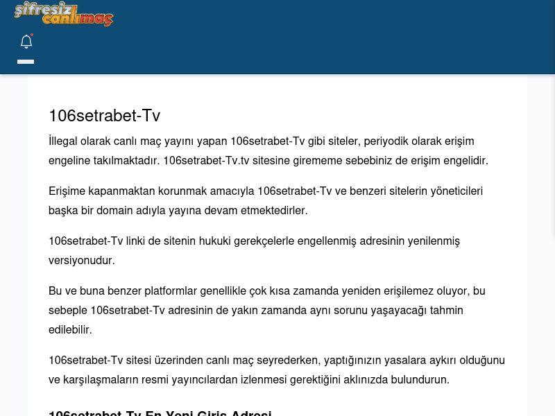 106setrabet-Tv Canlı Maç İzle - Şifresiz canlı maç izle - Ekran Görüntüsü