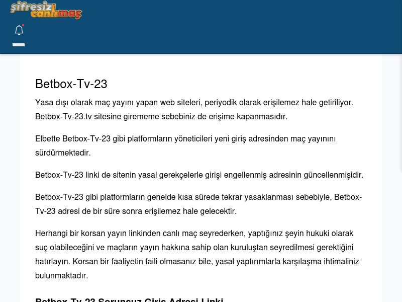 Betbox-Tv-23 Maç İzle - Şifresiz canlı maç izle - Ekran Görüntüsü