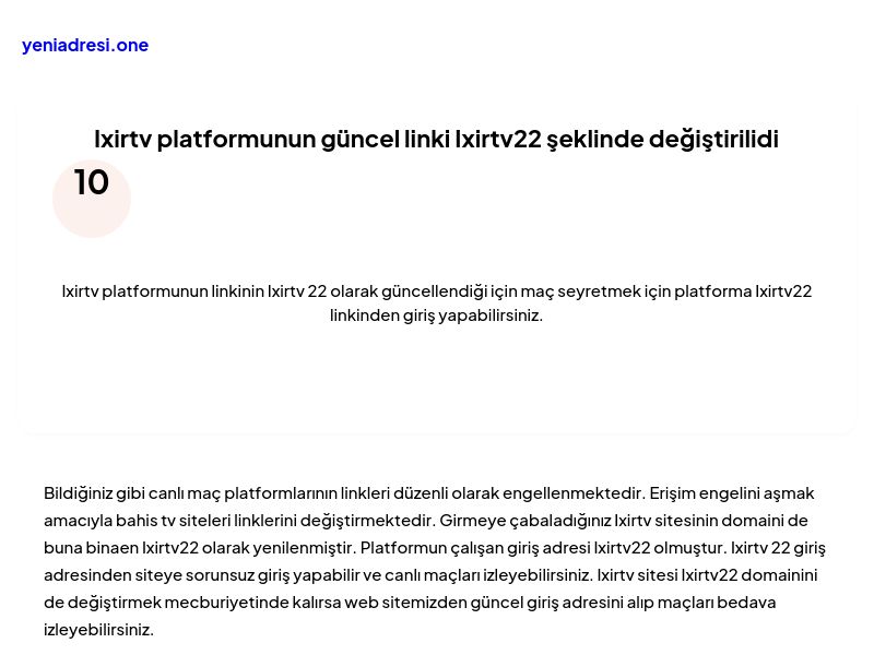 Ixirtv platformunun güncel linki Ixirtv22 şeklinde değiştirilidi - Ekran Görüntüsü