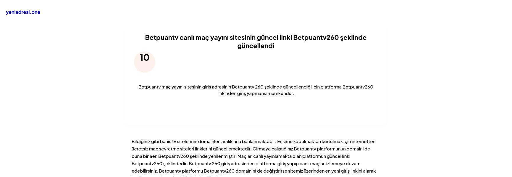 Betpuantv canlı maç yayını sitesinin güncel linki Betpuantv260 şeklinde güncellendi - Ekran Görüntüsü