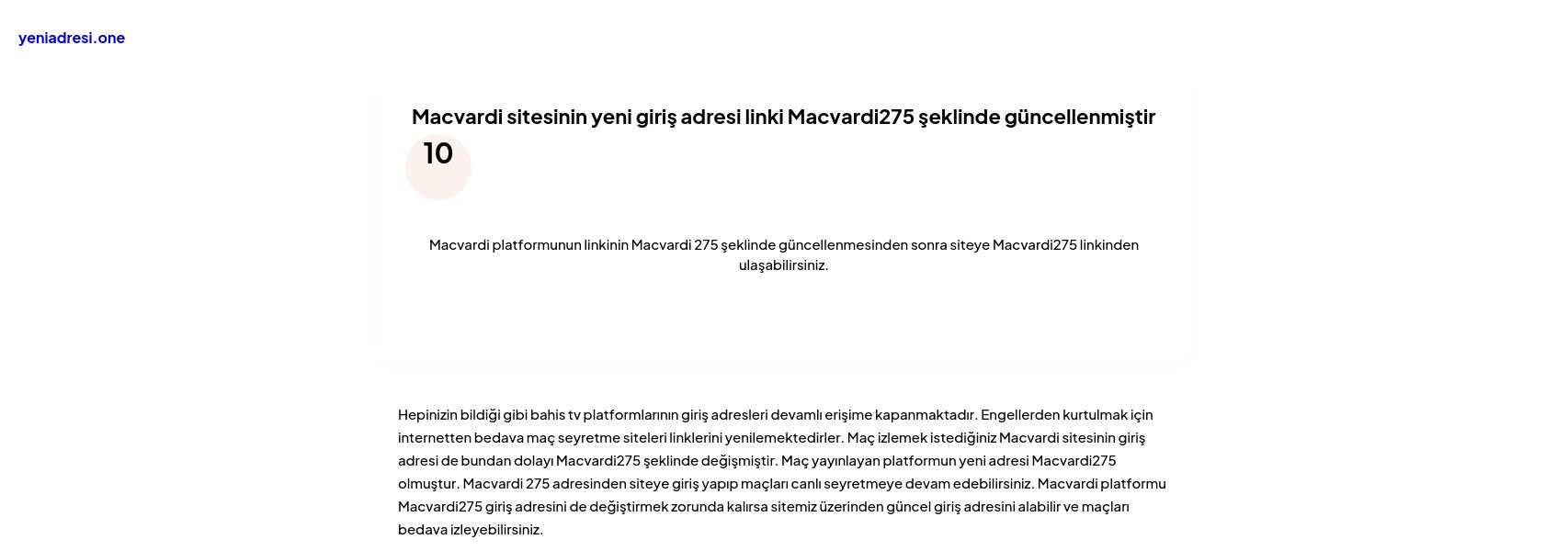 Macvardi sitesinin yeni giriş adresi linki Macvardi275 şeklinde güncellenmiştir - Ekran Görüntüsü