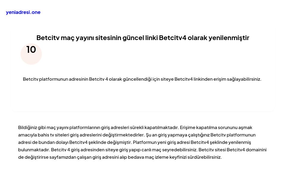 Betcitv maç yayını sitesinin güncel linki Betcitv4 olarak yenilenmiştir - Ekran Görüntüsü
