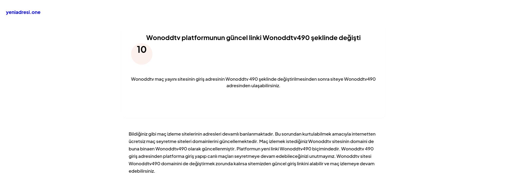 Wonoddtv platformunun güncel linki Wonoddtv490 şeklinde değişti - Ekran Görüntüsü