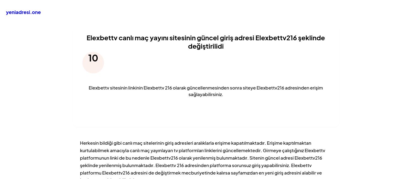 Elexbettv canlı maç yayını sitesinin güncel giriş adresi Elexbettv216 şeklinde değiştirilidi - Ekran Görüntüsü