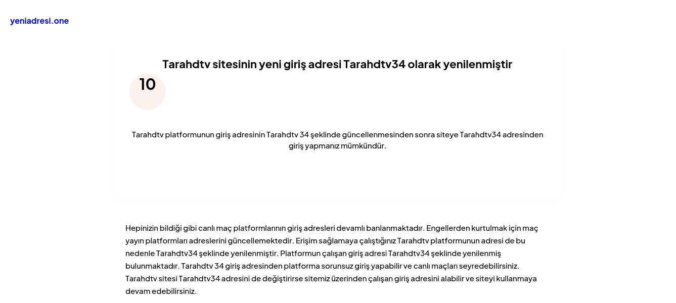 Tarahdtv sitesinin yeni giriş adresi Tarahdtv34 olarak yenilenmiştir - Ekran Görüntüsü