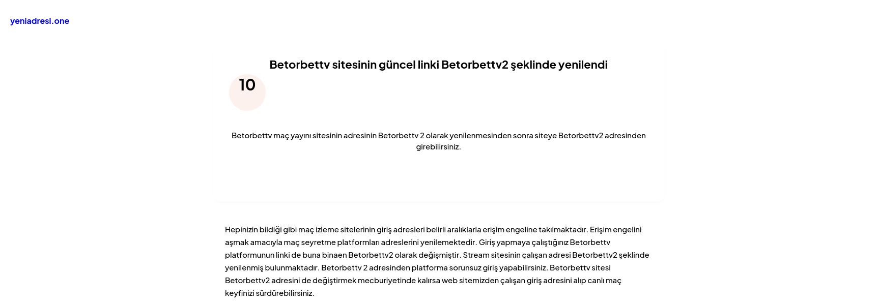 Betorbettv sitesinin güncel linki Betorbettv2 şeklinde yenilendi - Ekran Görüntüsü