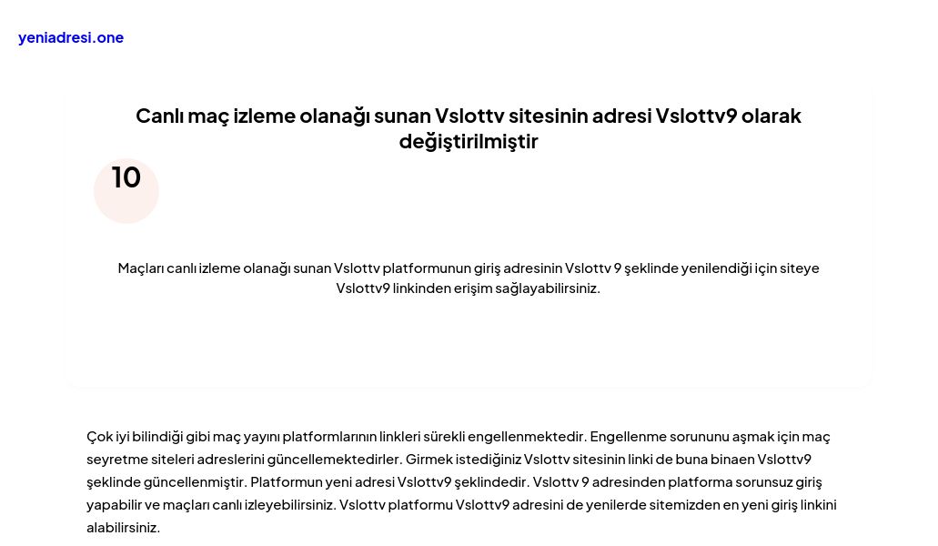 Canlı maç izleme olanağı sunan Vslottv sitesinin adresi Vslottv9 olarak değiştirilmiştir - Ekran Görüntüsü