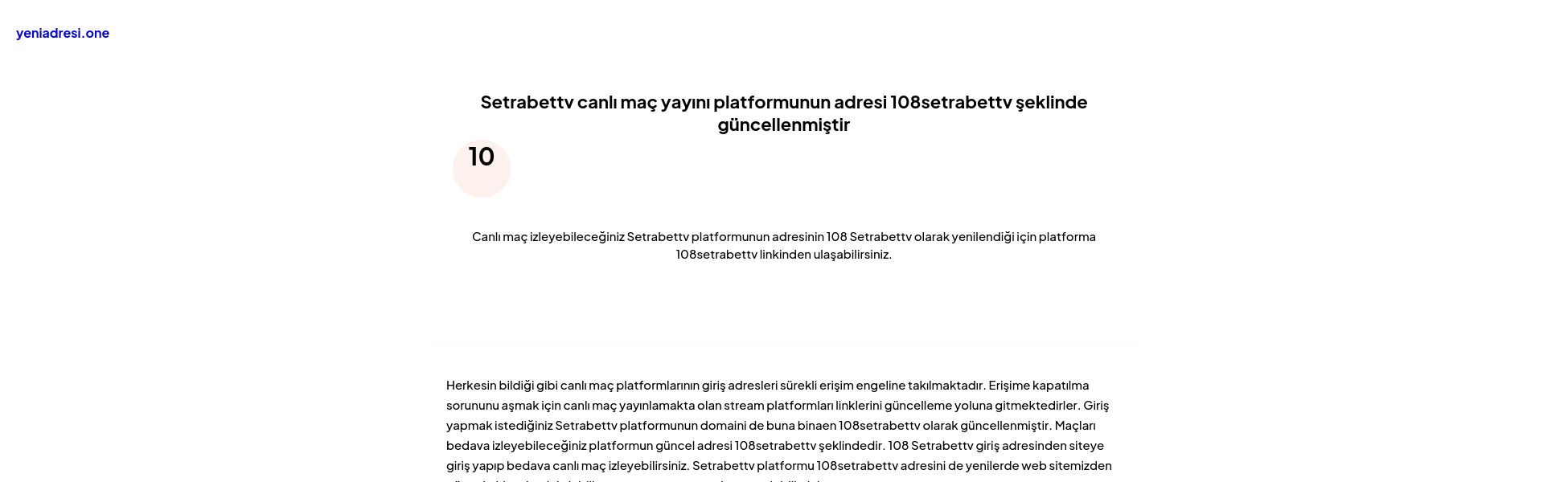 Setrabettv canlı maç yayını platformunun adresi 108setrabettv şeklinde güncellenmiştir - Ekran Görüntüsü